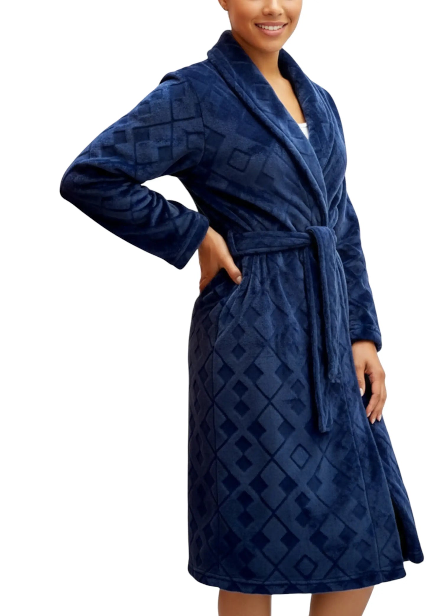 vestaglia - donna - ciniglia rombi