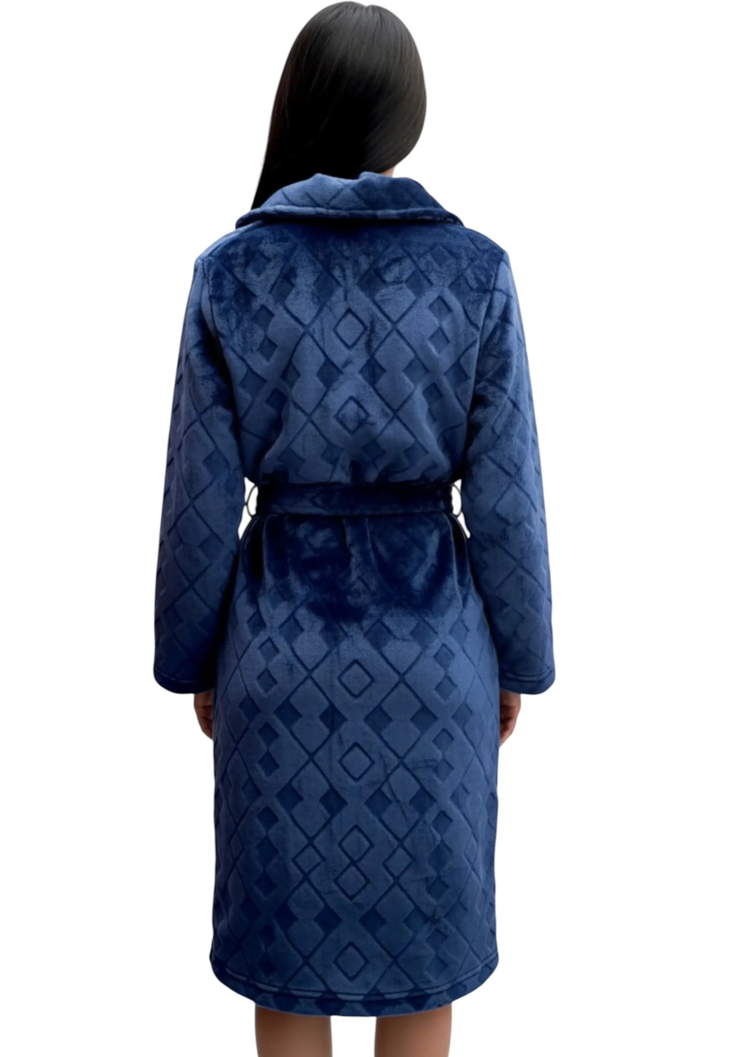 vestaglia - donna - ciniglia rombi