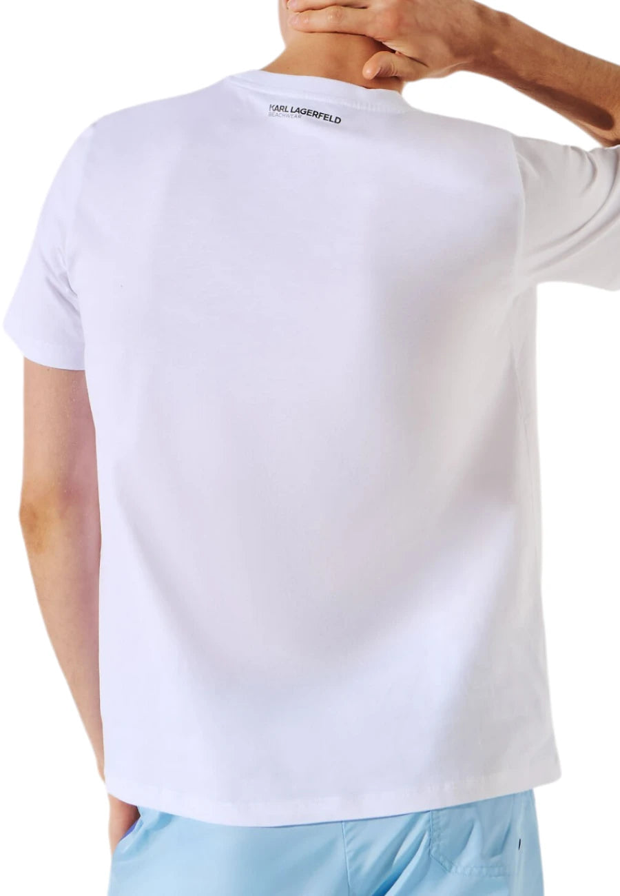 T-shirt karl lagerfeld mare spiaggia leggera bianca cotone