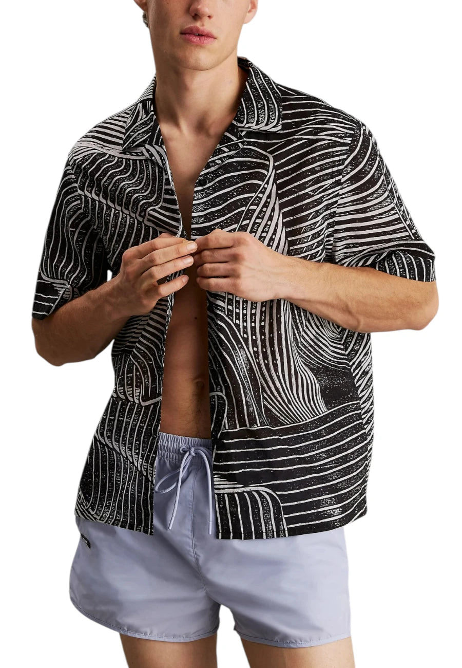 camicia calvin klein all over print 