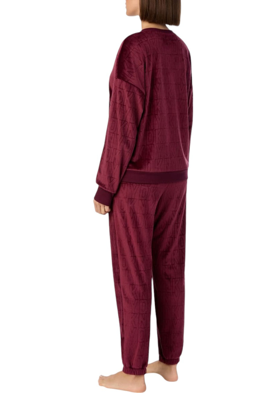 DKNY pigiama donna velvet slogan