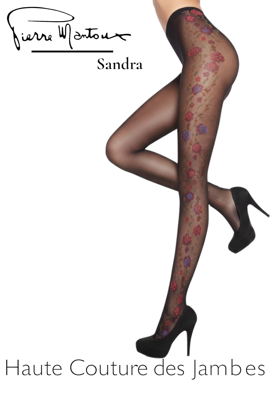 Collant ricamo fiori outlet