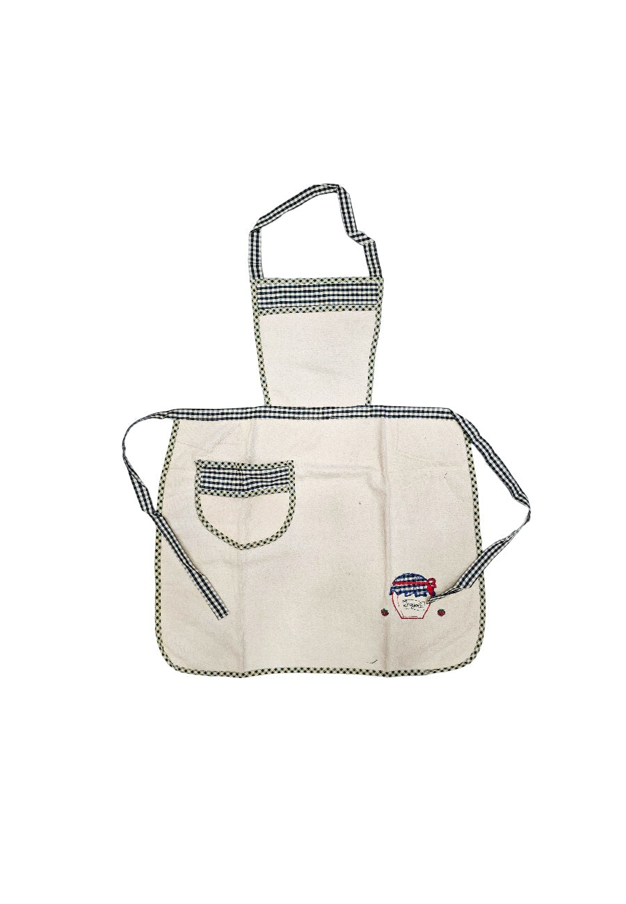 Grembiule da cucina bianco con dettagli in verde