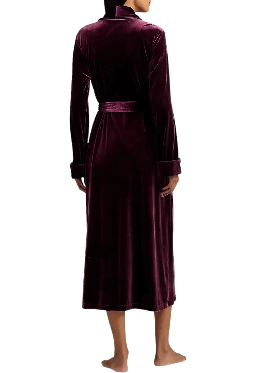 vestaglia di velluto bordeaux lauren