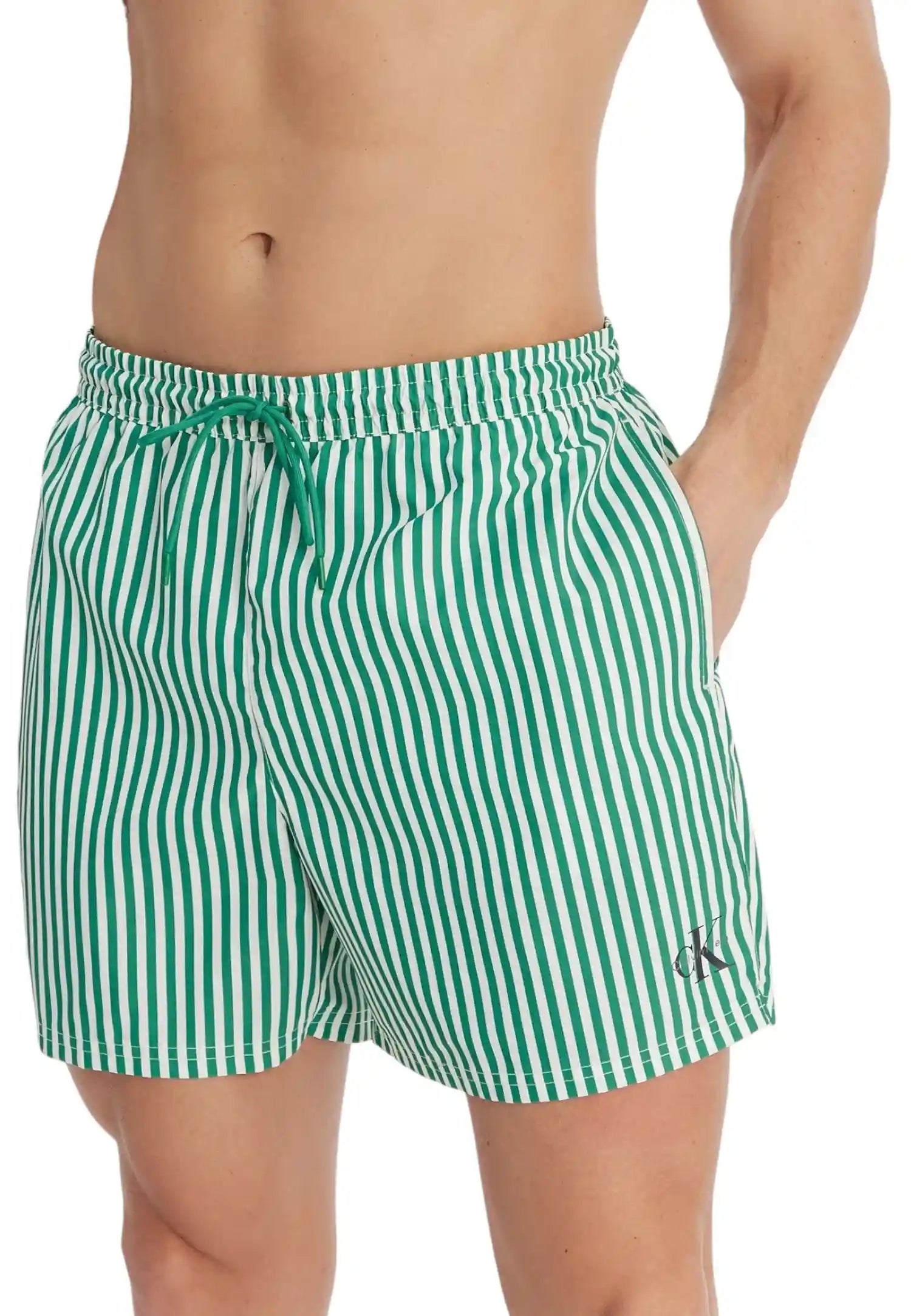 LV00N61045  calvin klein righe verdi costume