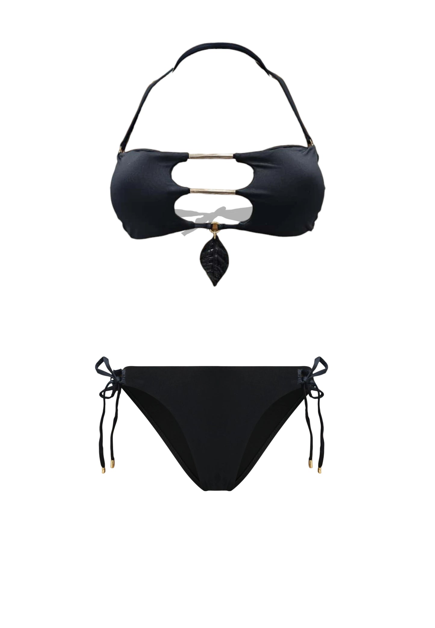 costume - Miss Bikini black & white - foglia