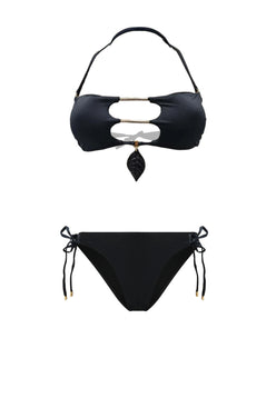 costume - Miss Bikini black & white - foglia