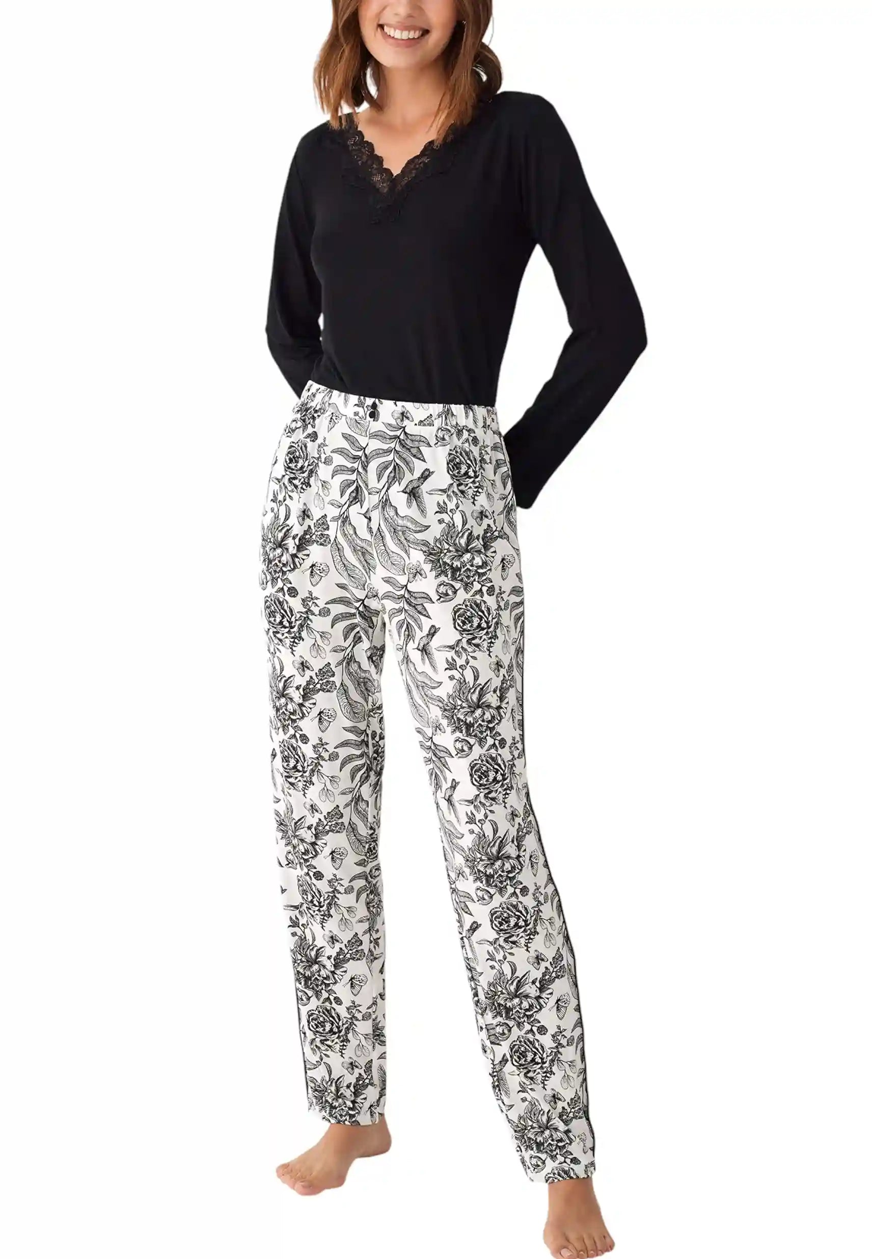 pigiama donna elegante nero