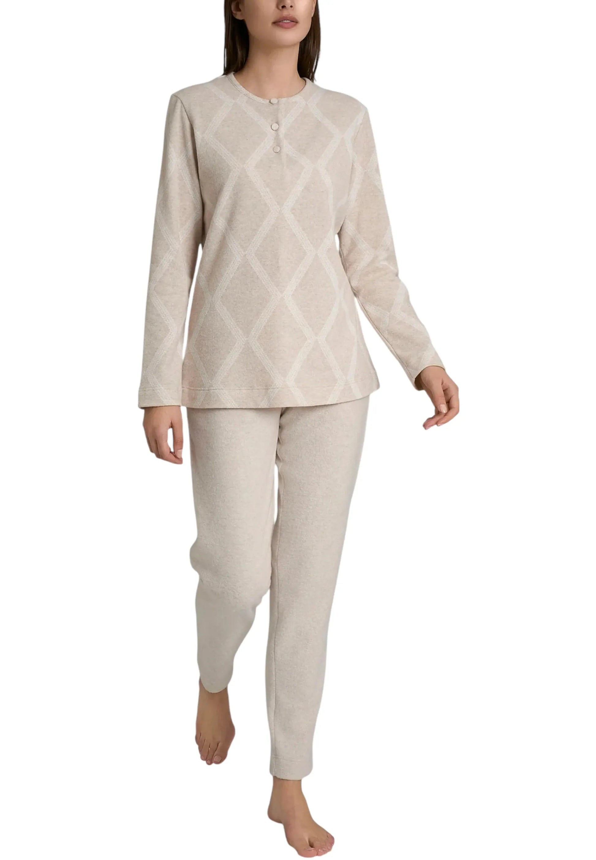 pigiama punto milano  ragno beige