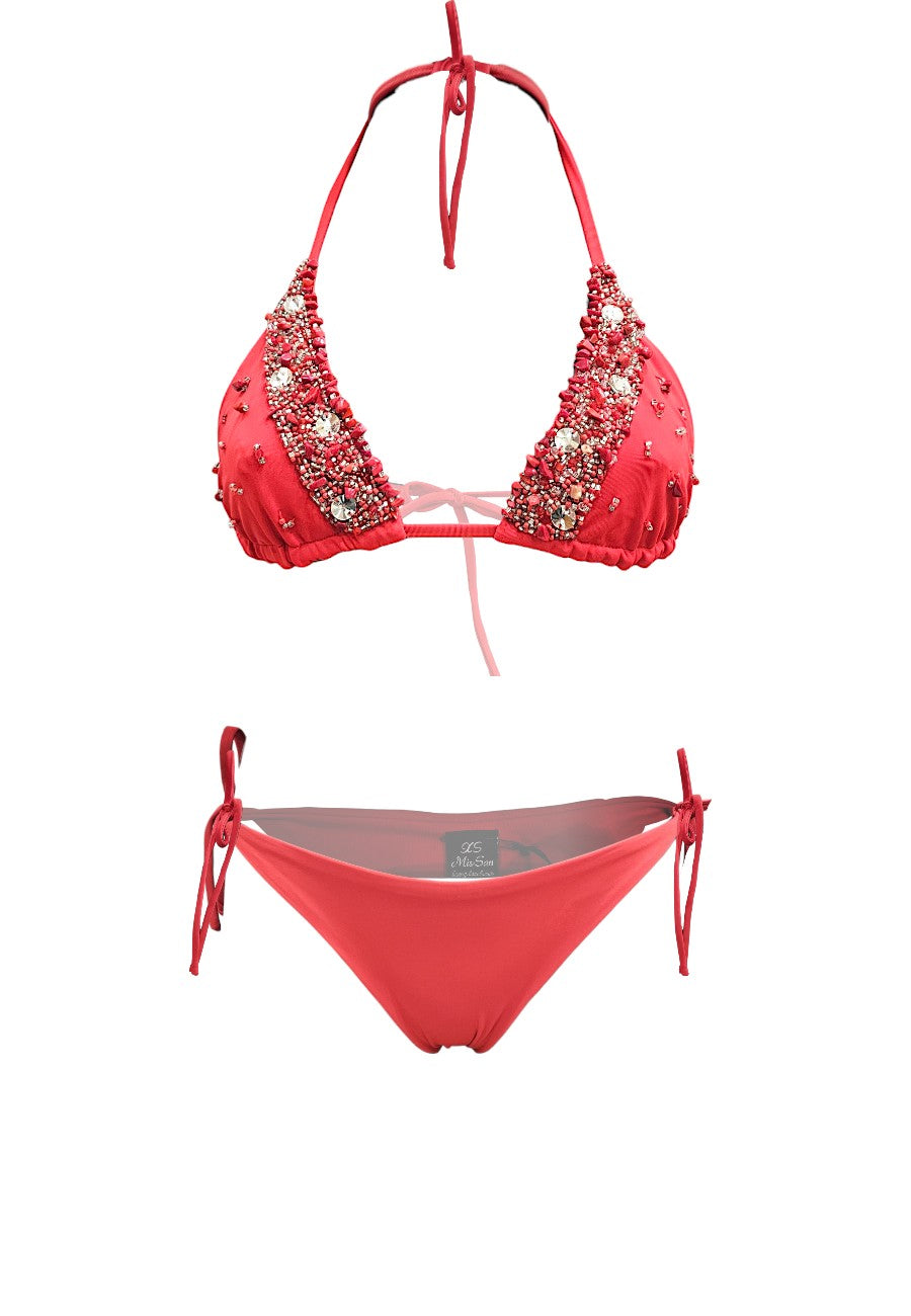 Mis Sun bikini rosso pietre
