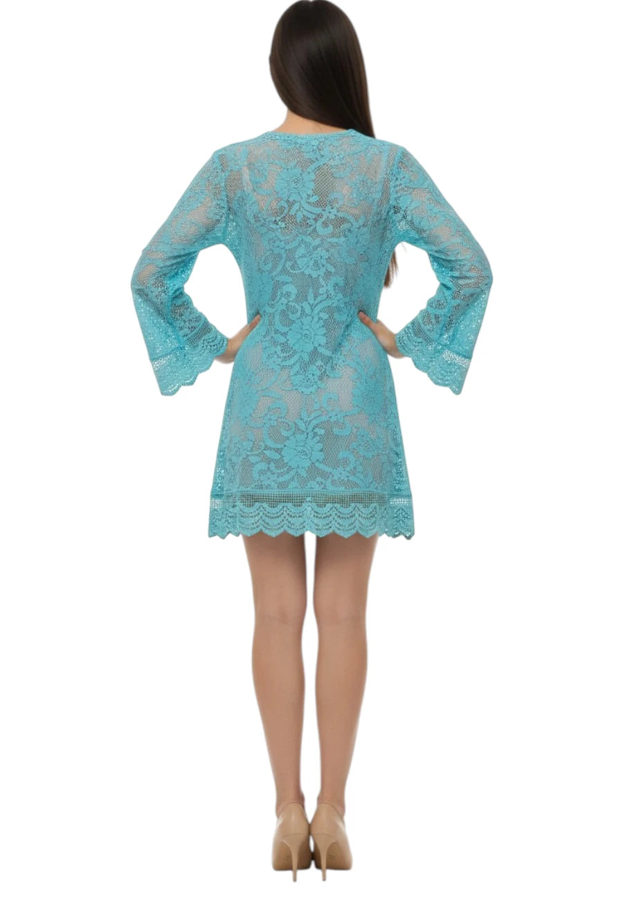 abito copricostume miss bikini pizzo azzurro