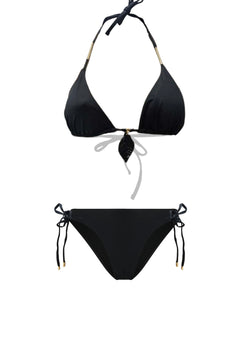 bikini black& white triangolo piu slip saldi