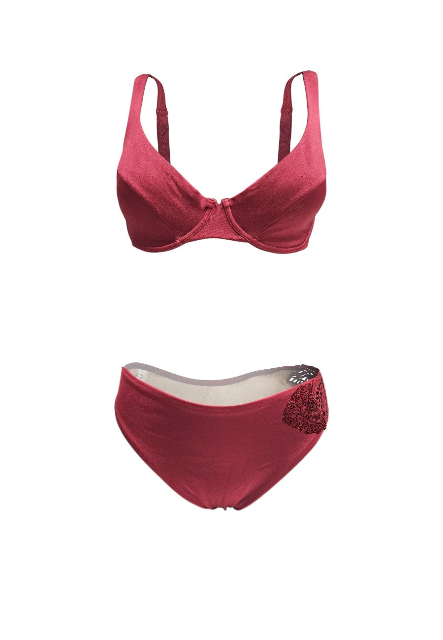 bikini bordeaux 3° coppa C saldi outlet