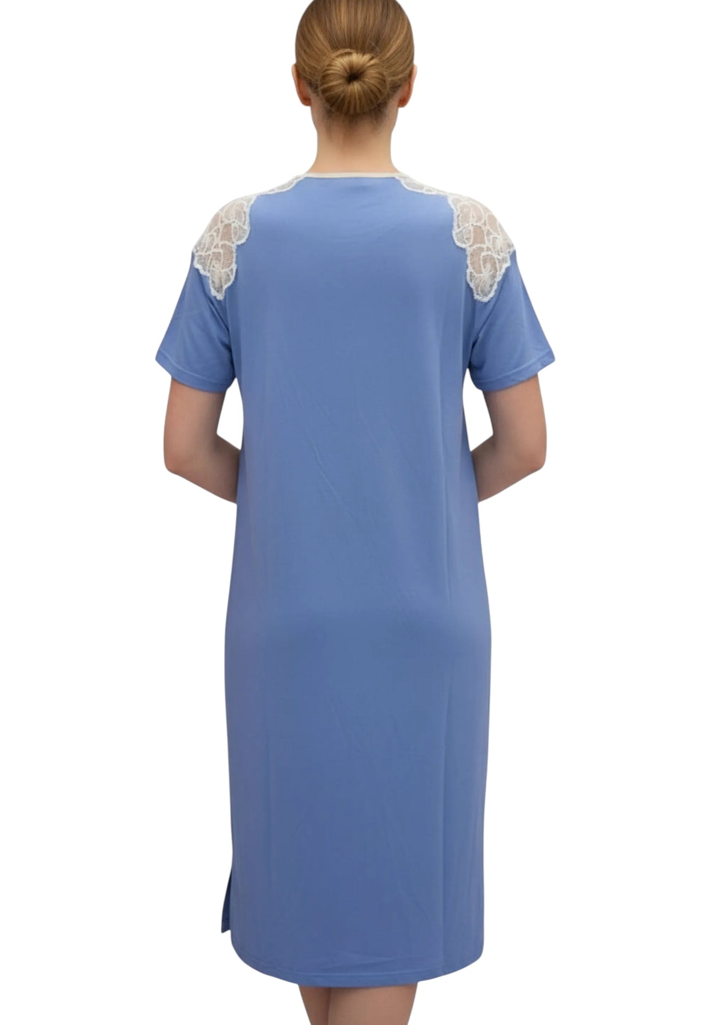 camicia da notte azzurra pizzo promo