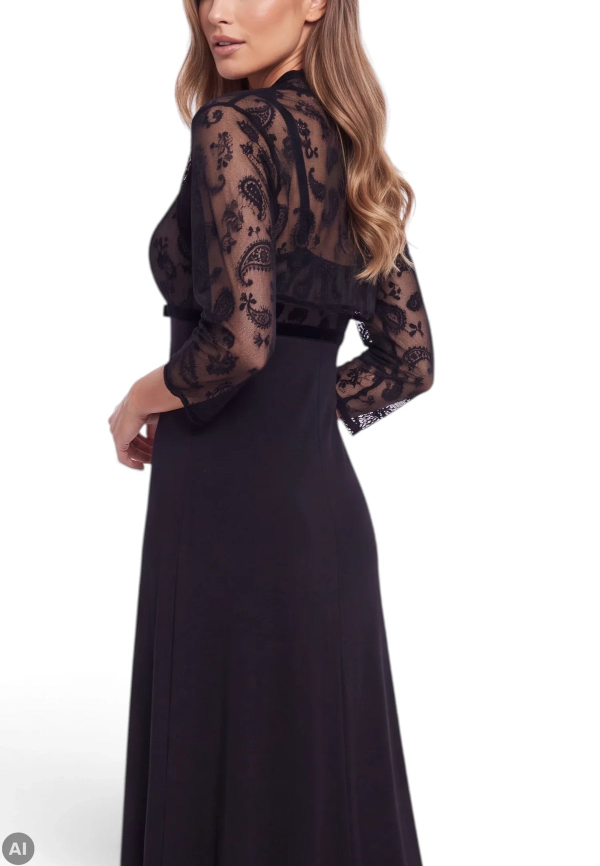 camicia da notte nera con liseuse saldi