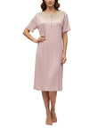 camicia da notte tatà pizzo viscosa rosa