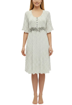 camicia da notte tatà pois pizzo viscosa