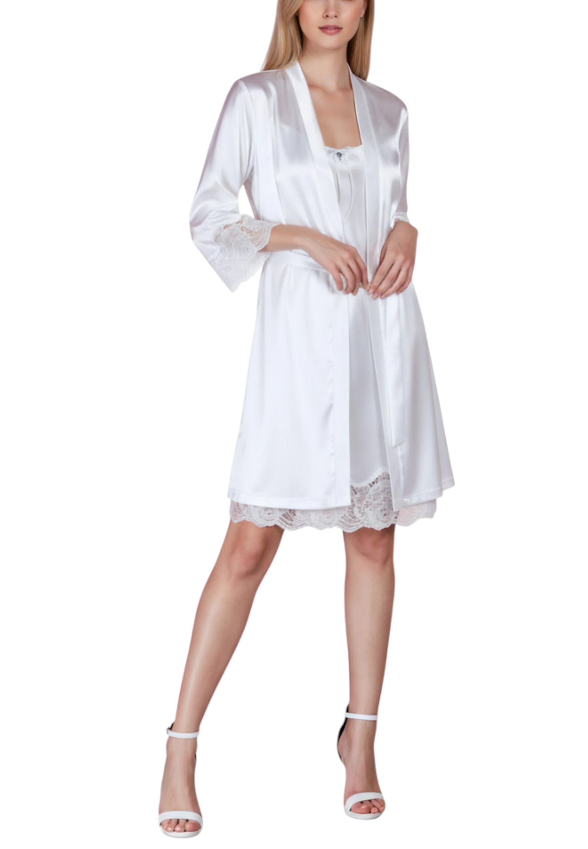 chimono raso e pizzo amadine