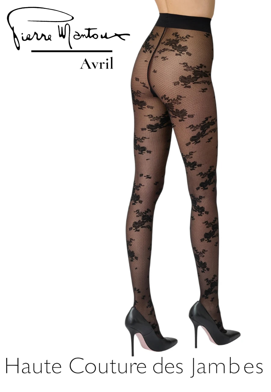 collant nero fiori outlet