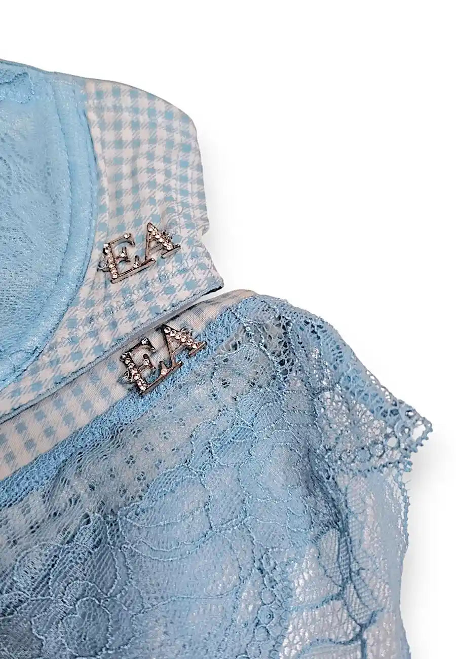 completo intimo Armani pizzo azzurro outlet