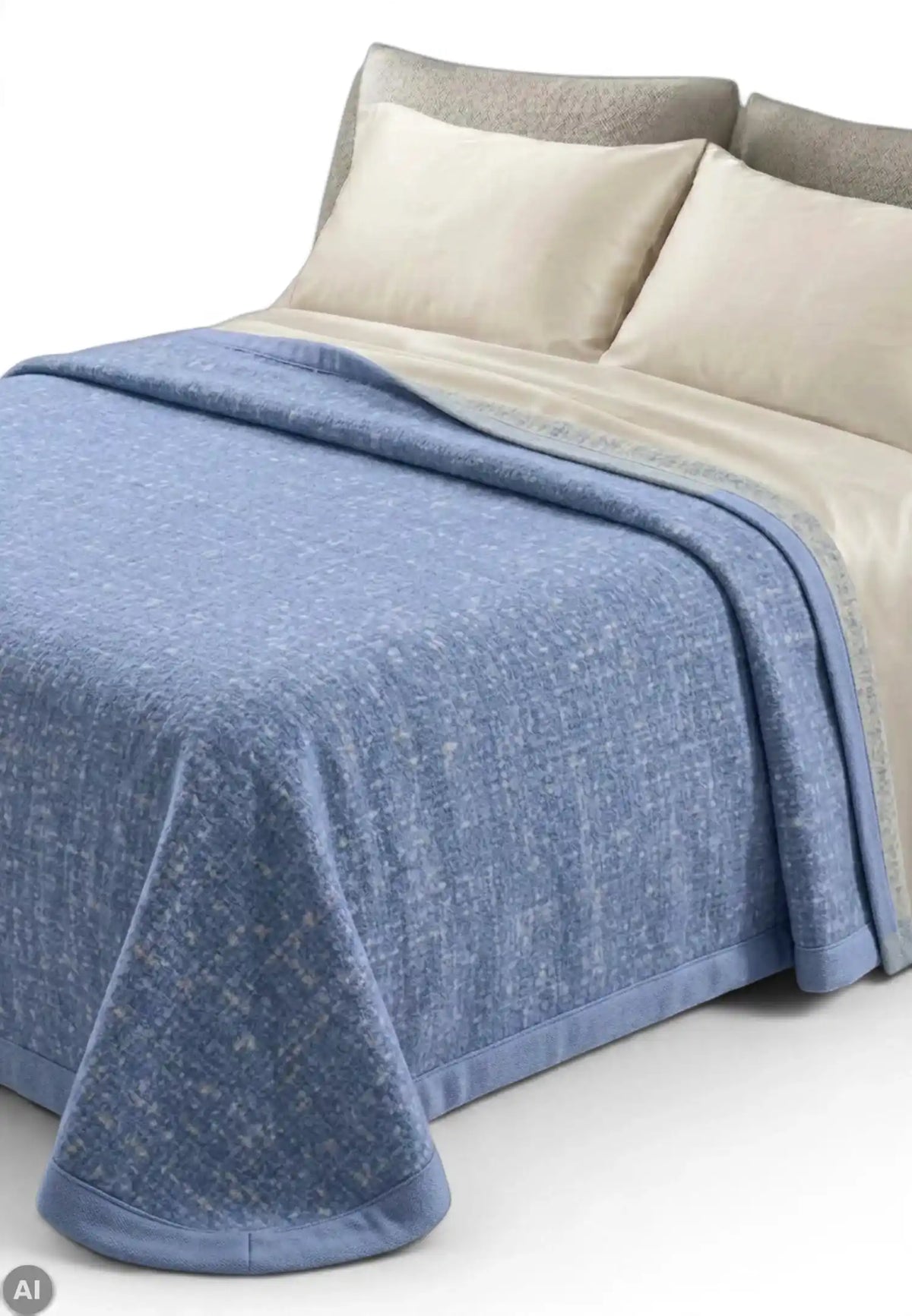 coperta blu lana somma
