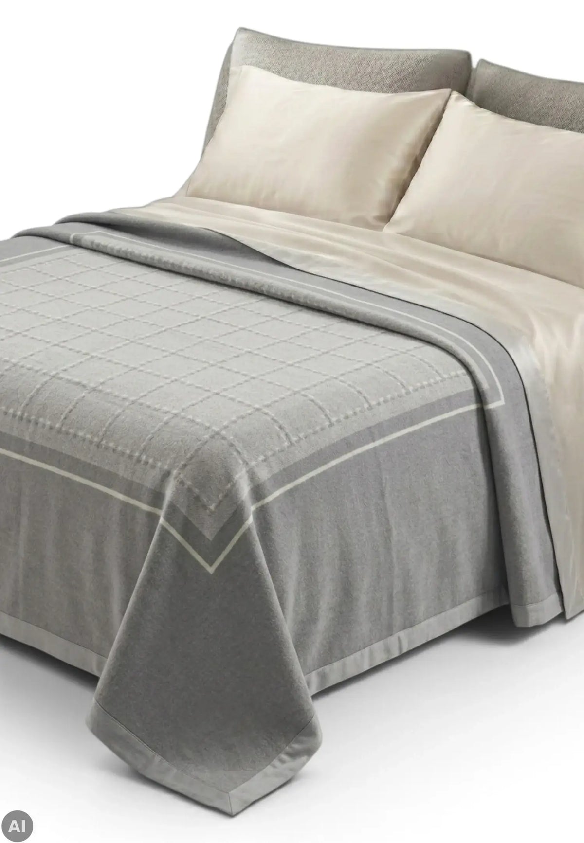 coperta di lana somma grigia cashmere