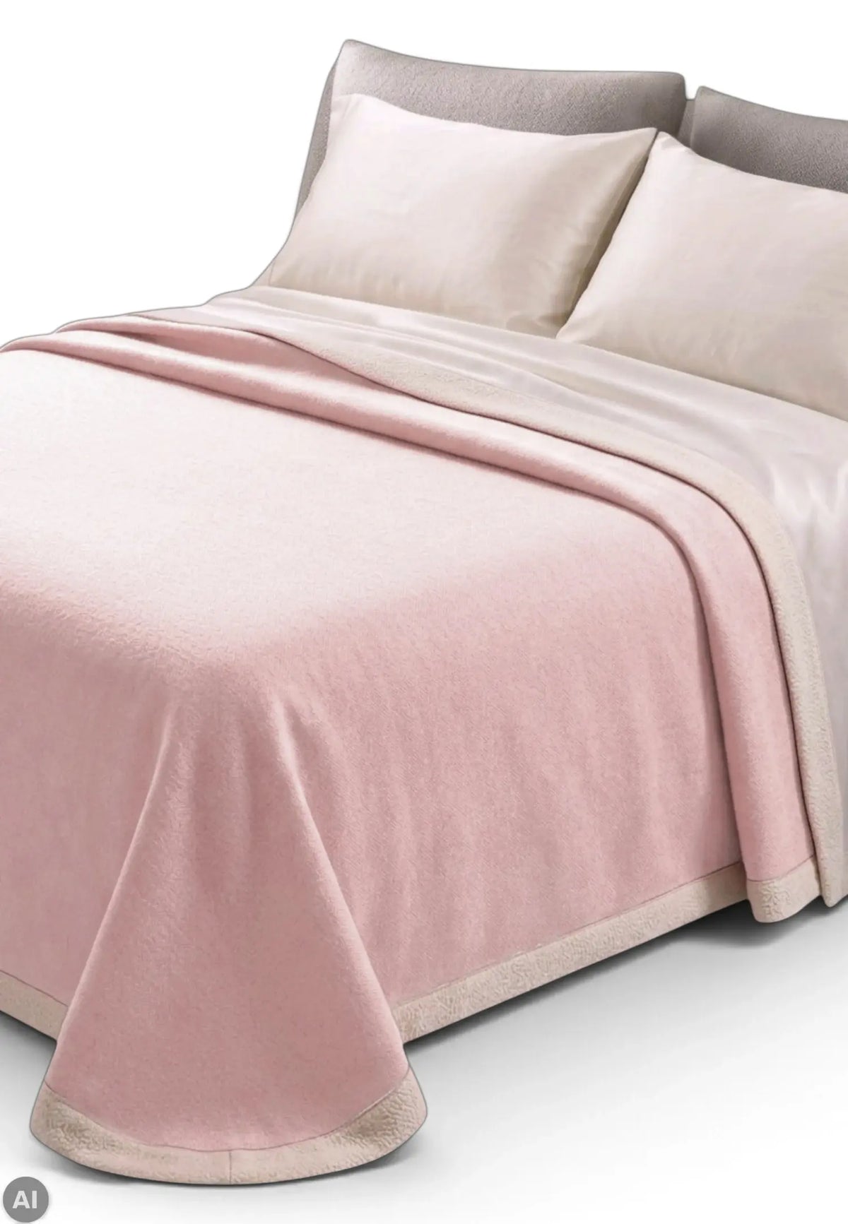 coperta lana borbonese rosa