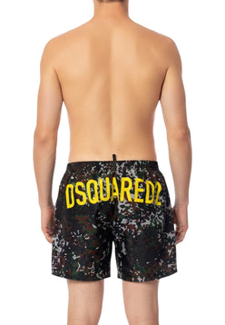 costume dsquared militare scritta gialla
