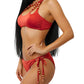 fascia perline oro miss bikini luxe rosso