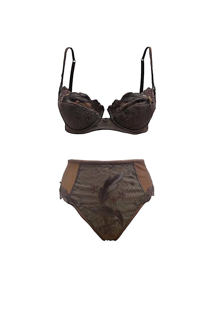 intimo la perla pizzo marrone reggiseno