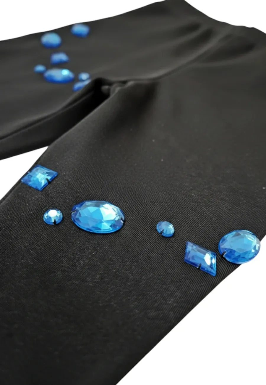 leggings pietre preziose zaffirio