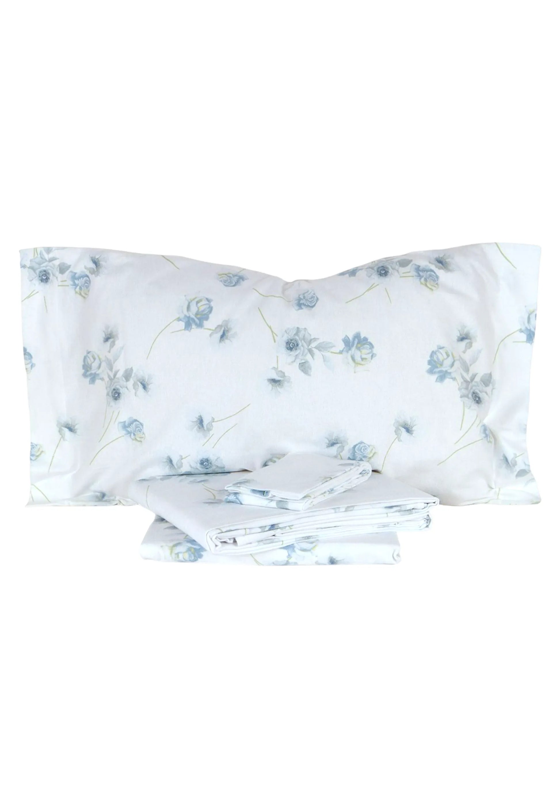 lenzuola cotone flores caleffi azzurro