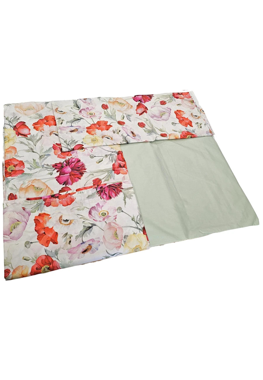 set lenzuola copriletto percalle di puro cotone 