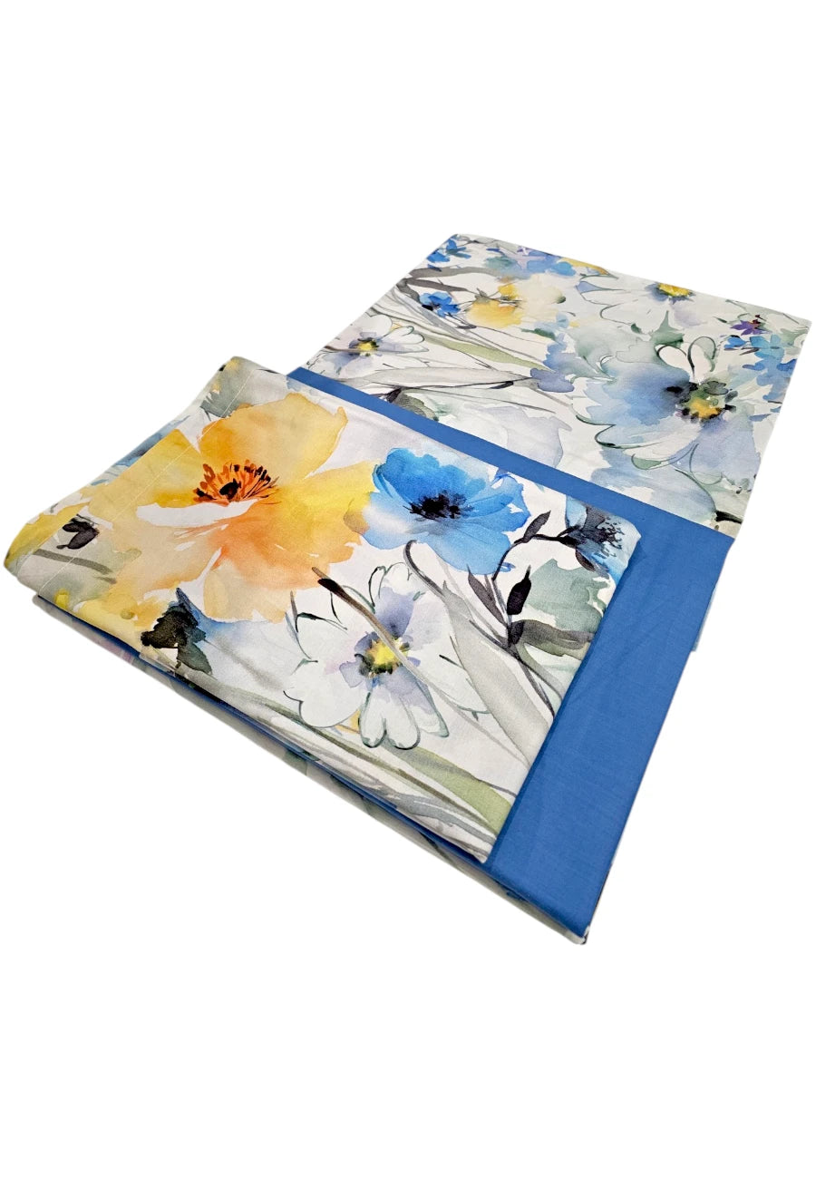 lenzuola puro cotone blu