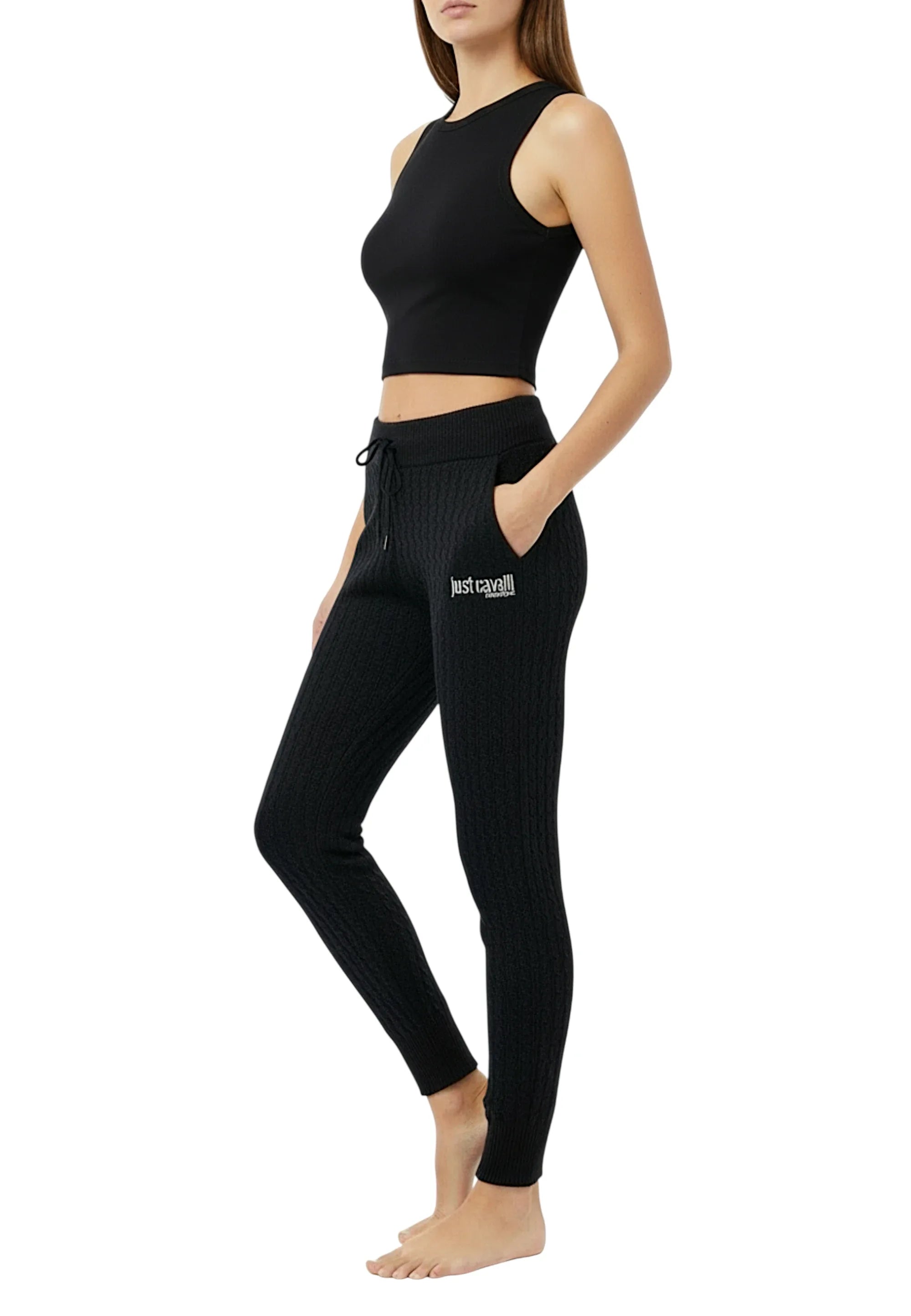 pantalone lana nero cavalli