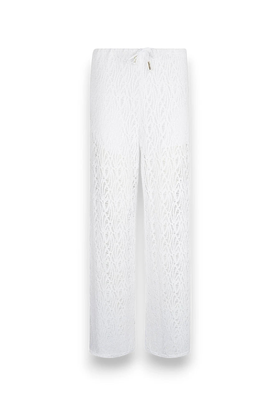 pantalone mare pizzo donna bianco saldi