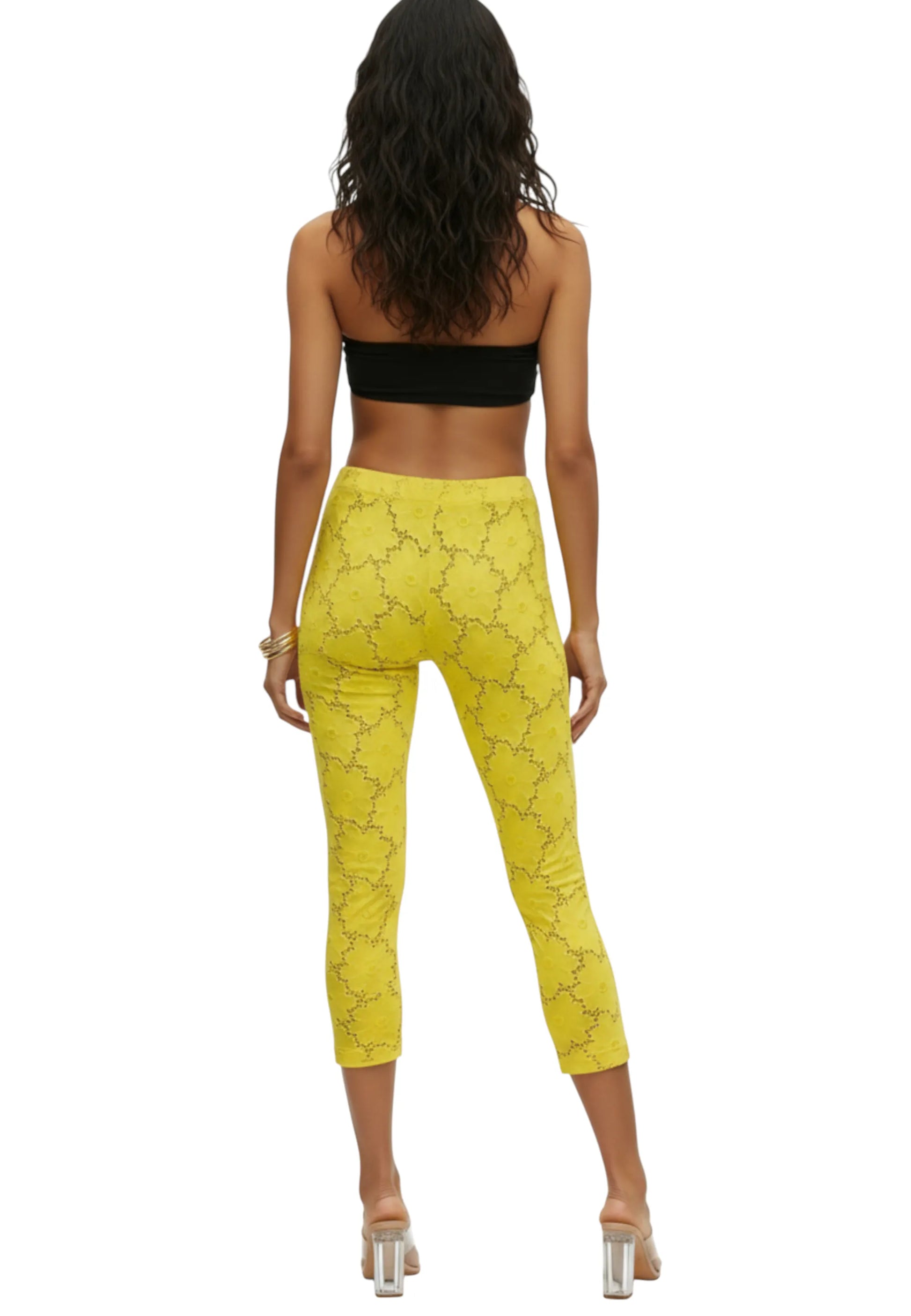 pantalone pizzo capri giallo outlet
