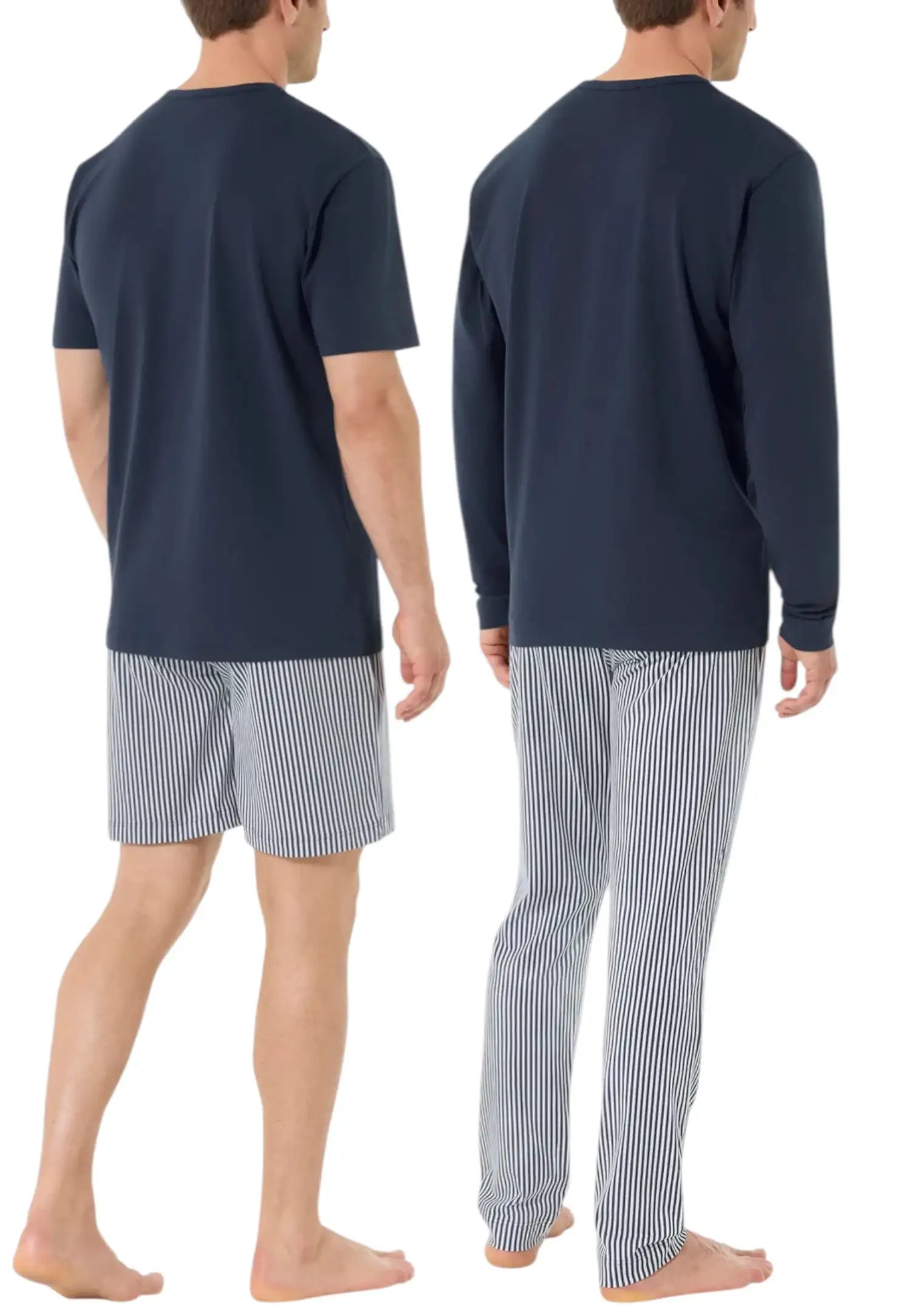 pigiama 3 pezzi blu righe