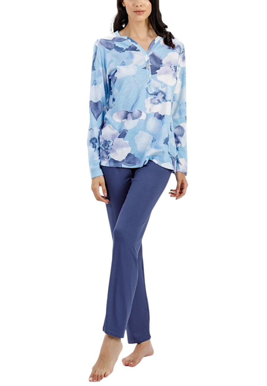 pigiama aperto acquerello blu 