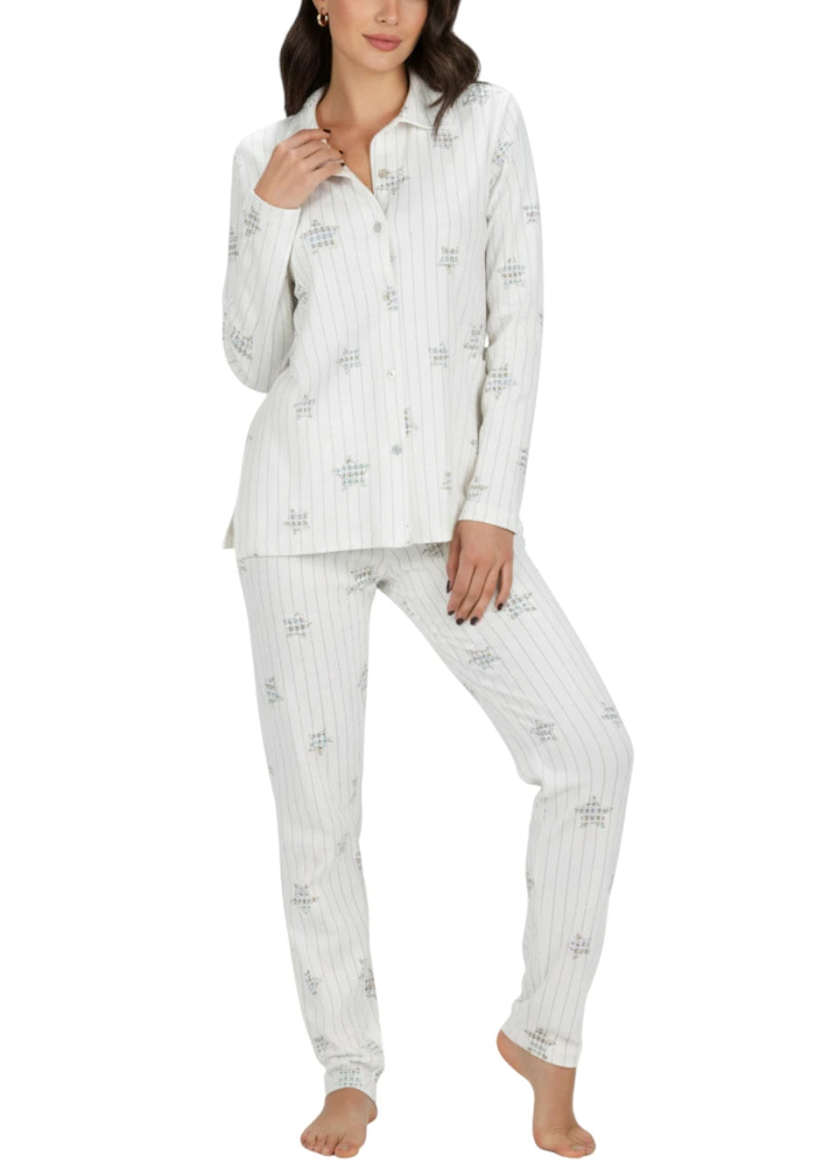 pigiama aperto bianco caldo cotone