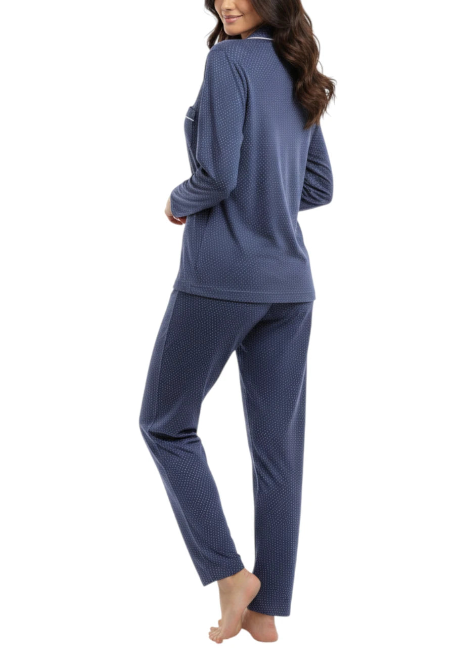 pigiama aperto donna.caldo cotone pois