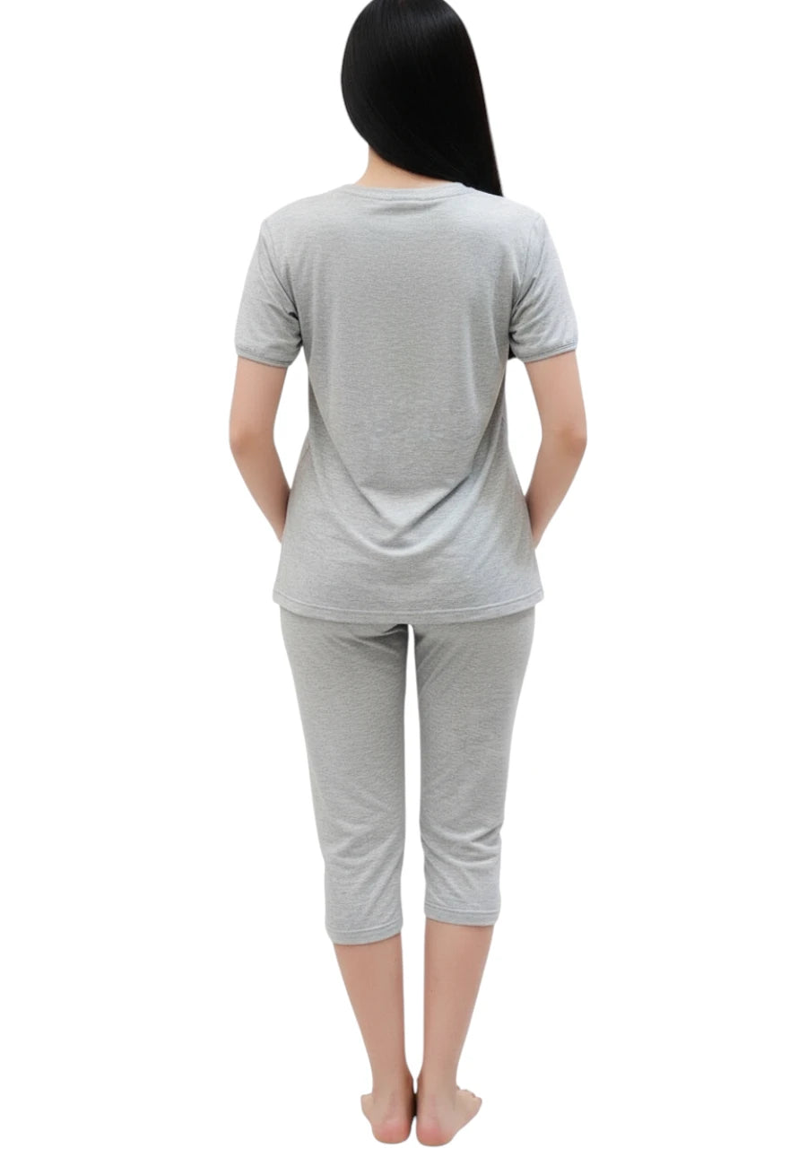 pigiama capri pizzo grigio