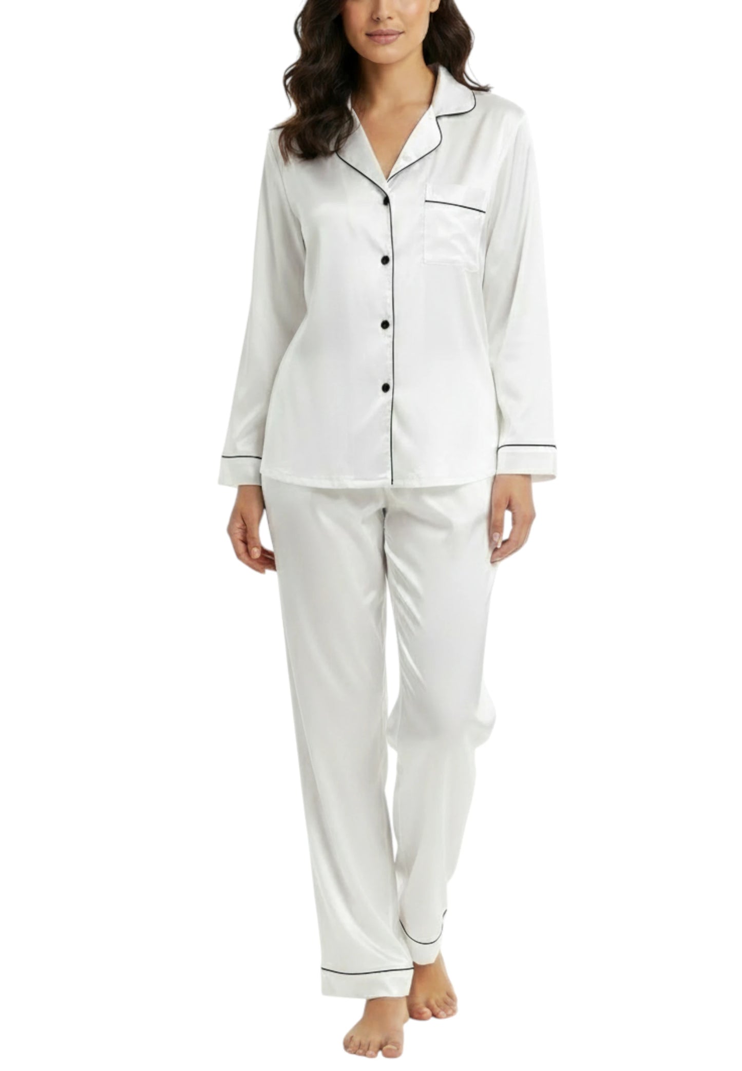 pigiama di raso bianco