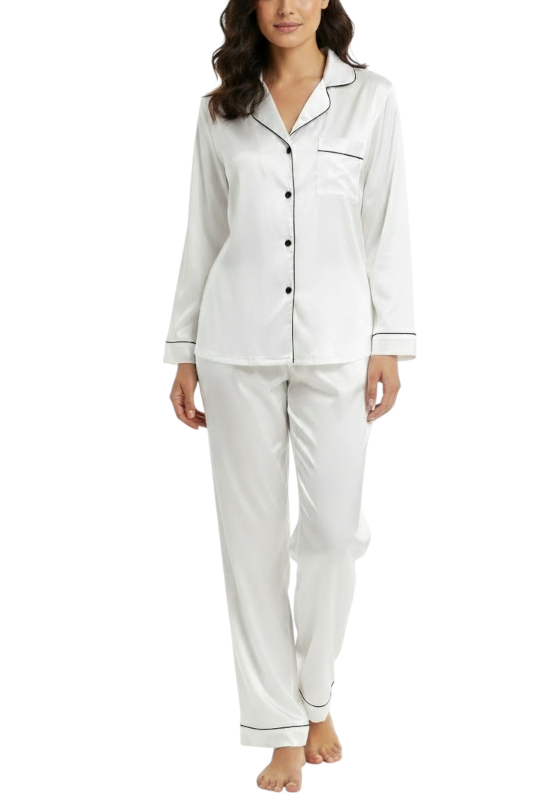 pigiama di raso bianco