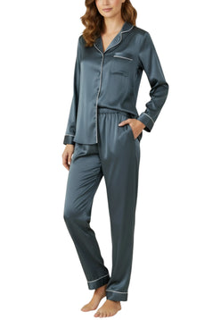 pigiama raso argento perla seta