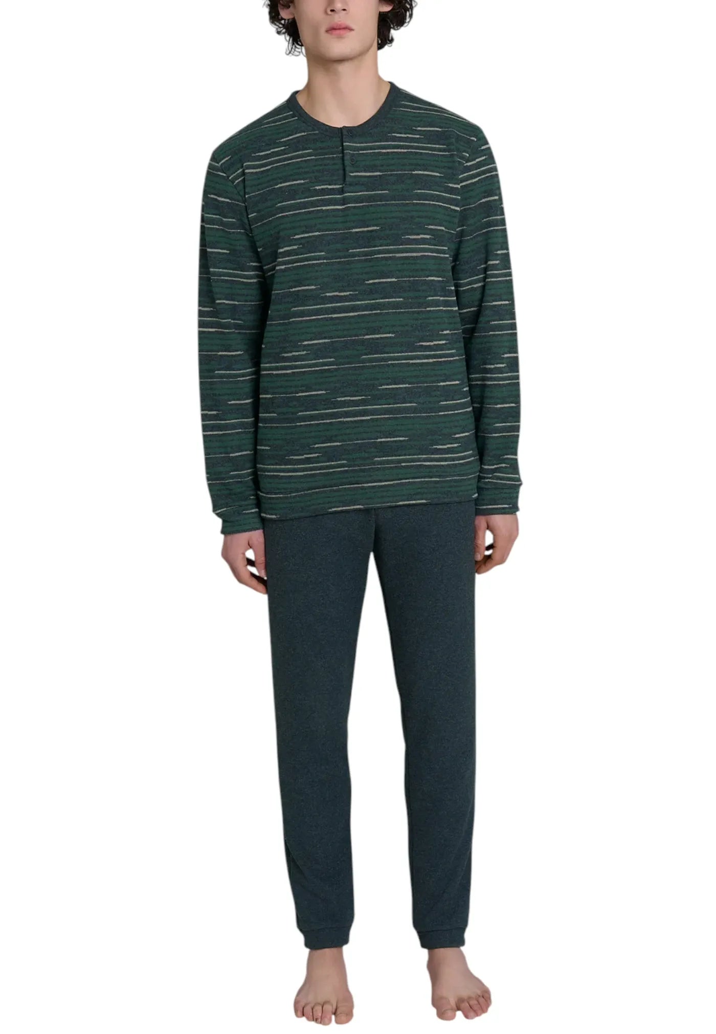 pigiama ragno verde punto milano cotton eco pile