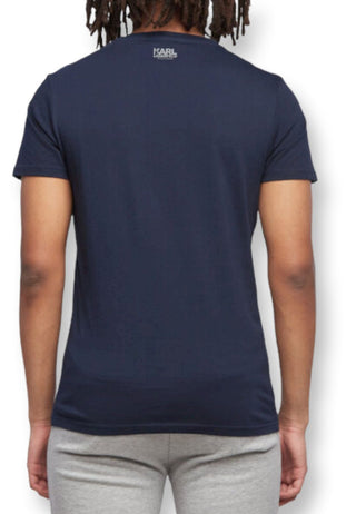 t-shirt karl lagerfeld blu logo