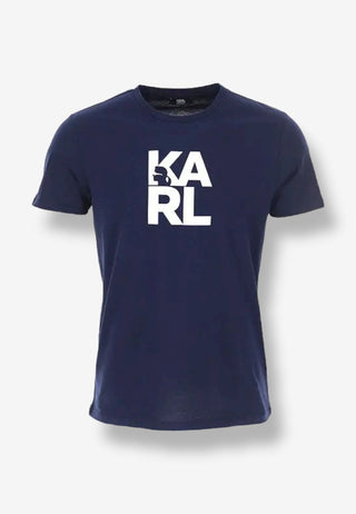 t-shirt karl lagerfeld blu logo