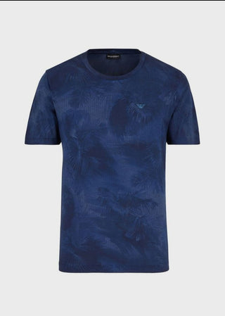t-shirt emporio armani blu tropical