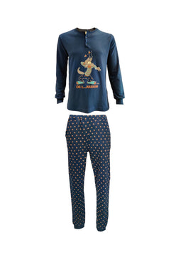 Happy people pigiama uomo blu castagne